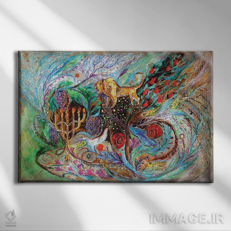 تابلو سری میراث I: شیر یهودا اثر النا کوتلیارکر - نمای روبهرو روی دیوار