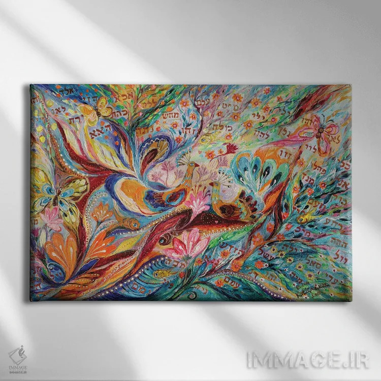 تابلو هفتاد و دو نام II اثر النا کوتلیارکر - نمای روبهرو روی دیوار
