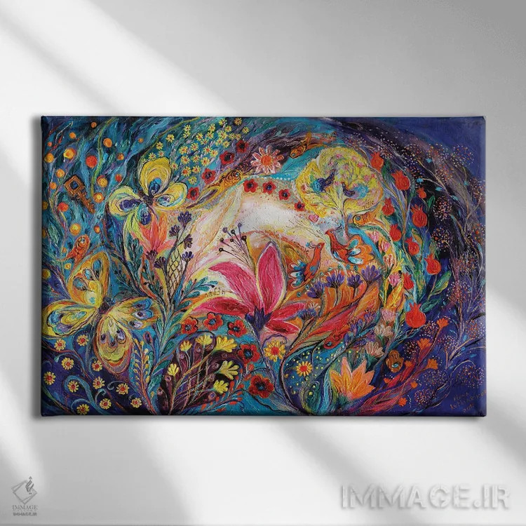 تابلو مارپیچ زندگی اثر النا کوتلیارکر - نمای روبهرو روی دیوار