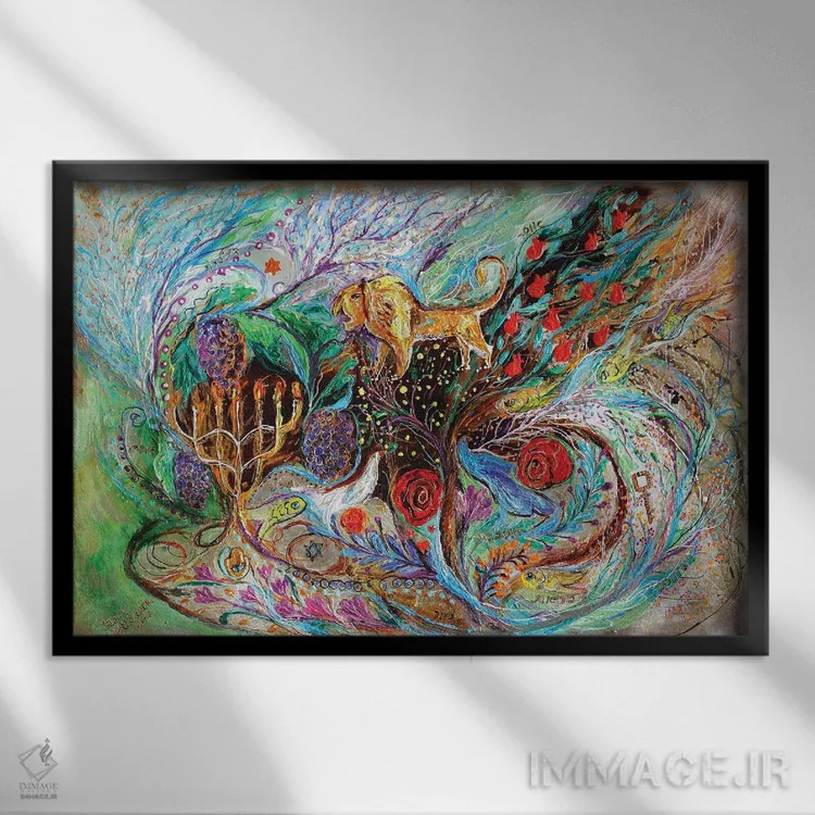 تابلو سری میراث I: شیر یهودا اثر النا کوتلیارکر - نمای قابدار مشکی