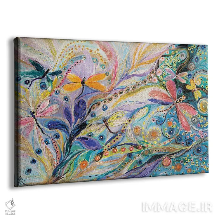 تابلو گلها و سنجاقکها اثر النا کوتلیارکر - نمای پرسپکتیو محصول