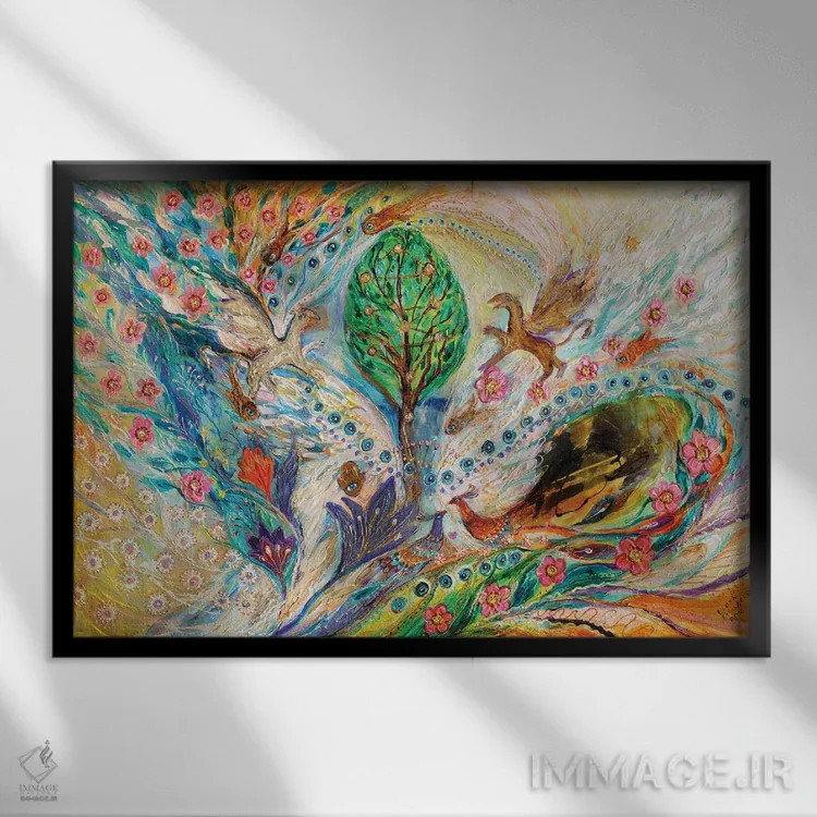 تابلو نگهبانان درخت زندگی اثر النا کوتلیارکر - نمای قابدار مشکی