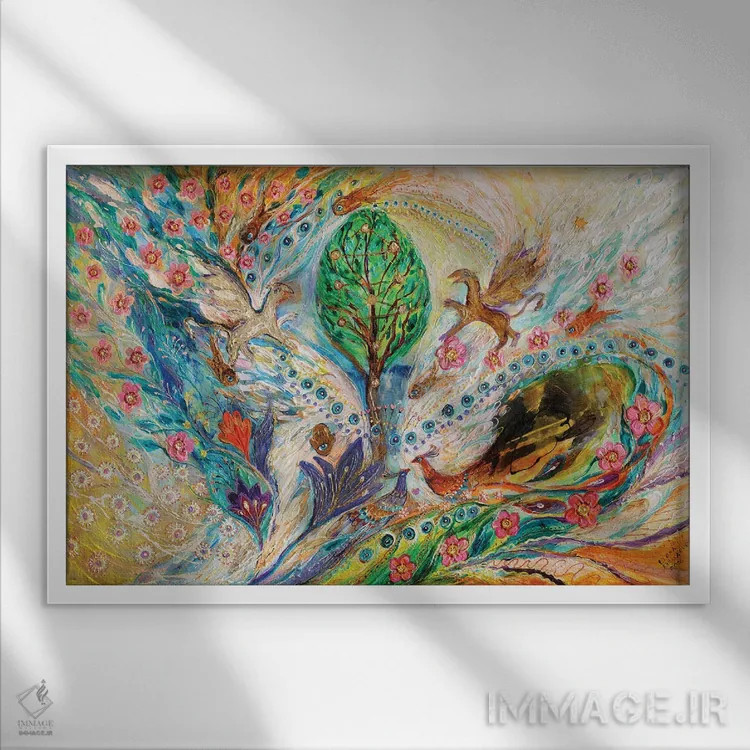 تابلو نگهبانان درخت زندگی اثر النا کوتلیارکر - نمای قابدار سفید