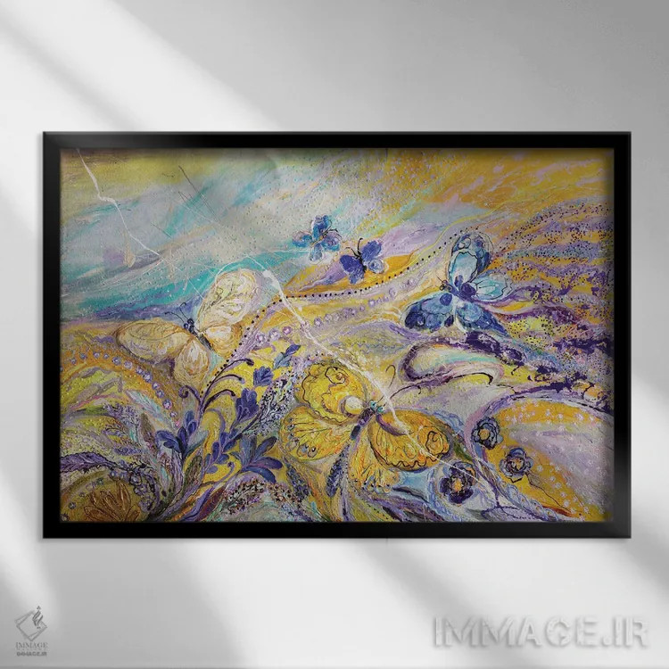 تابلو مزارع اسطوخودوس تا ابد اثر النا کوتلیارکر - نمای قابدار مشکی