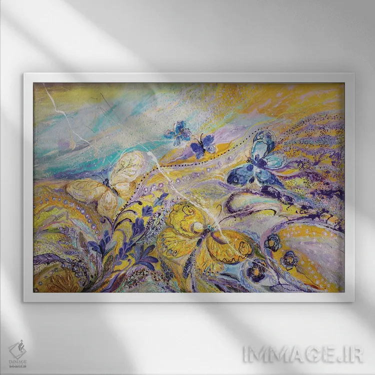 تابلو مزارع اسطوخودوس تا ابد اثر النا کوتلیارکر - نمای قابدار سفید