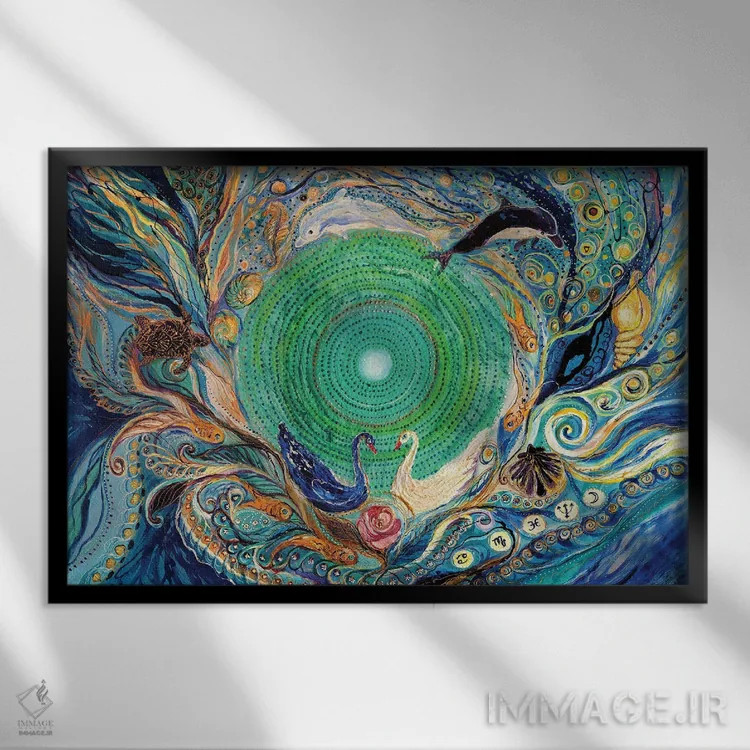 تابلو سری ماندالا II: عنصر آب اثر النا کوتلیارکر - نمای قابدار مشکی