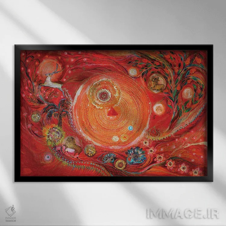 تابلو سری ماندالا II: عنصر آتش اثر النا کوتلیارکر - نمای قابدار مشکی