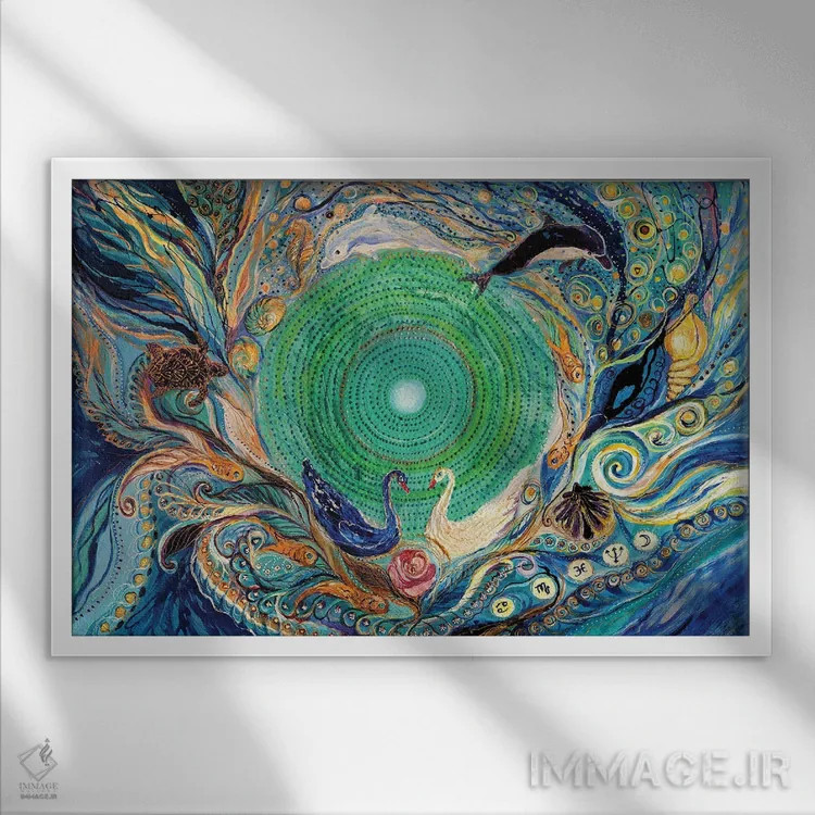 تابلو سری ماندالا II: عنصر آب اثر النا کوتلیارکر - نمای قابدار سفید