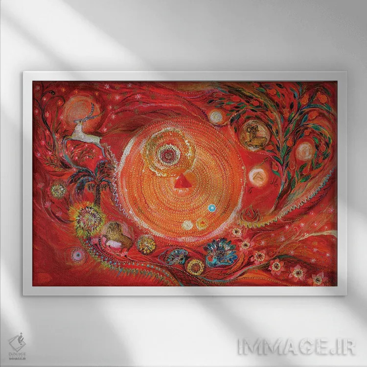 تابلو سری ماندالا II: عنصر آتش اثر النا کوتلیارکر - نمای قابدار سفید