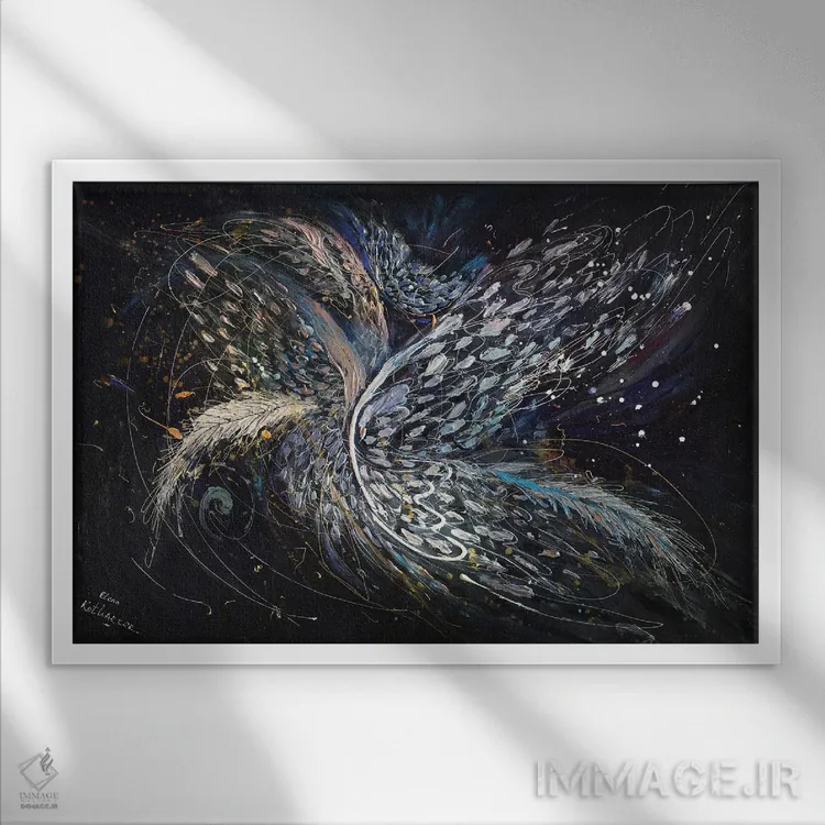 تابلو بالهای فرشته XV اثر النا کوتلیارکر - نمای قابدار سفید