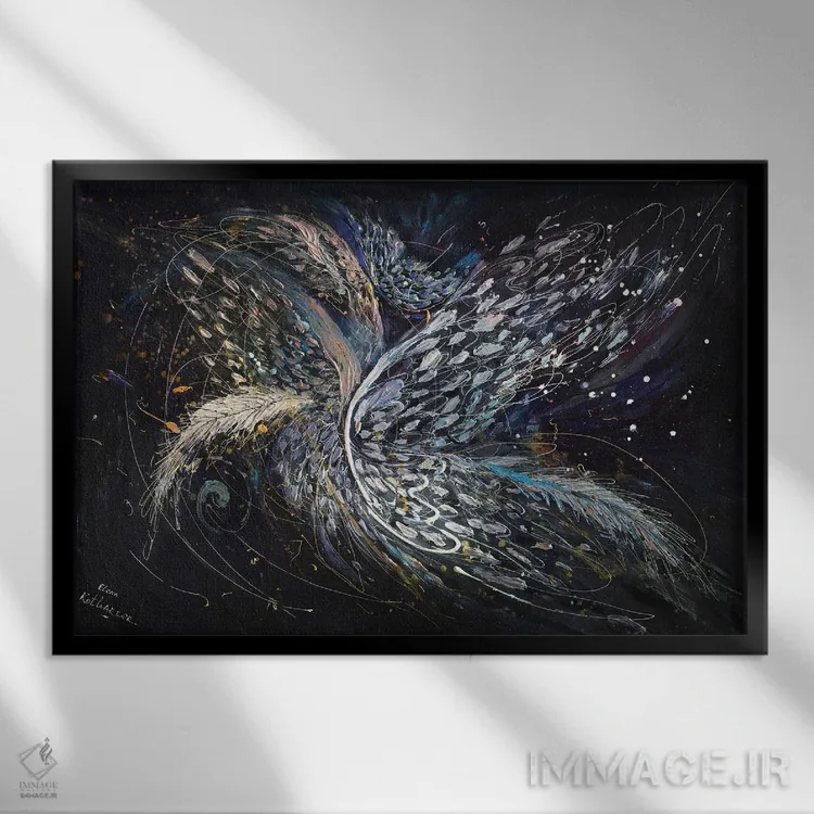 تابلو بالهای فرشته XV اثر النا کوتلیارکر - نمای قابدار مشکی
