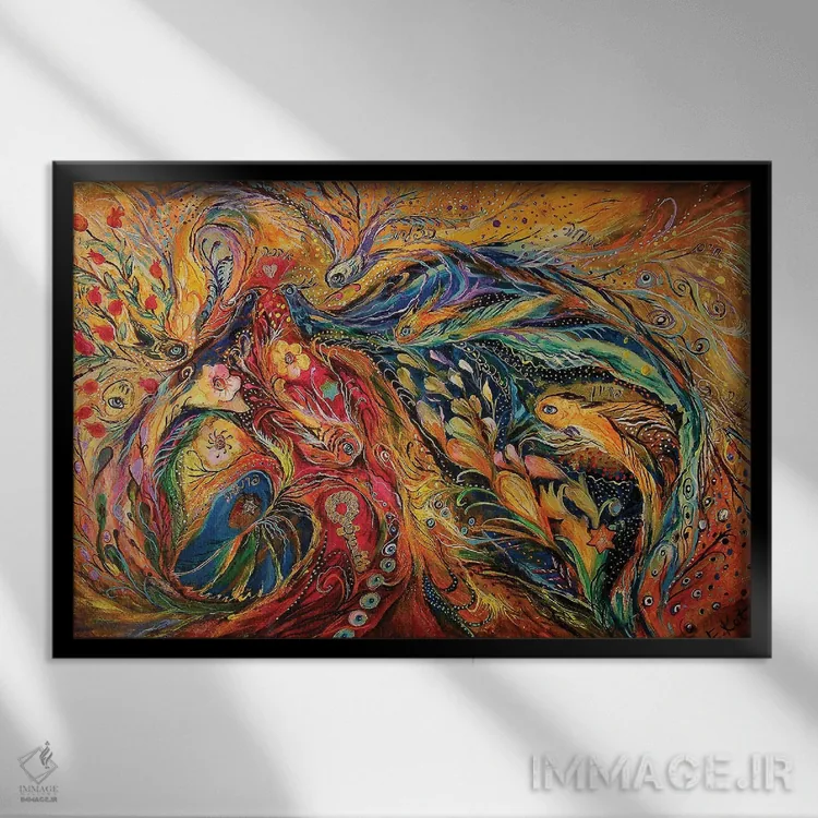 تابلو رقص آتش اثر النا کوتلیارکر - نمای قابدار مشکی