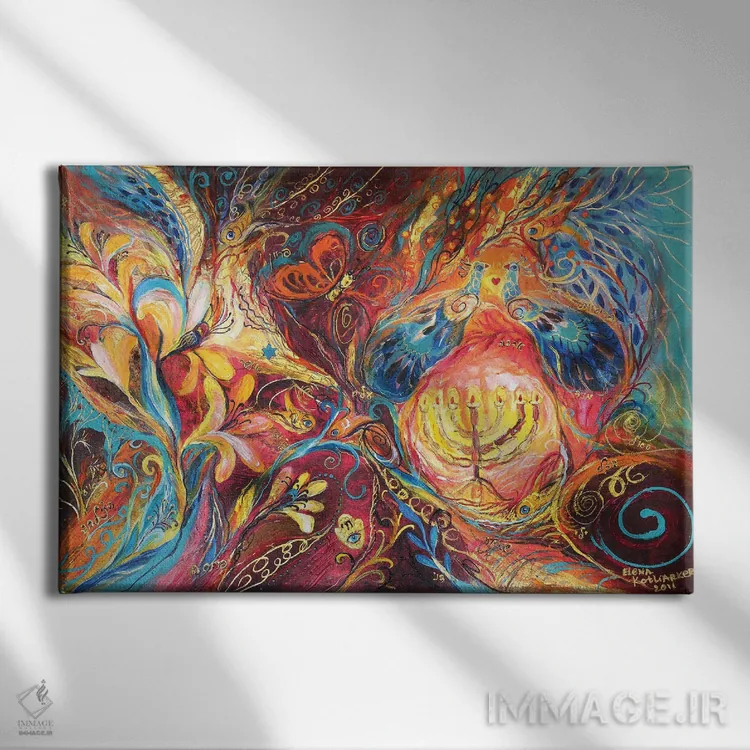 تابلو رویای حنوکا اثر النا کوتلیارکر - نمای روبهرو روی دیوار