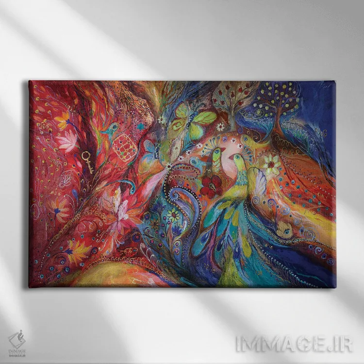 تابلو گلها و پروانهها II اثر النا کوتلیارکر - نمای روبهرو روی دیوار