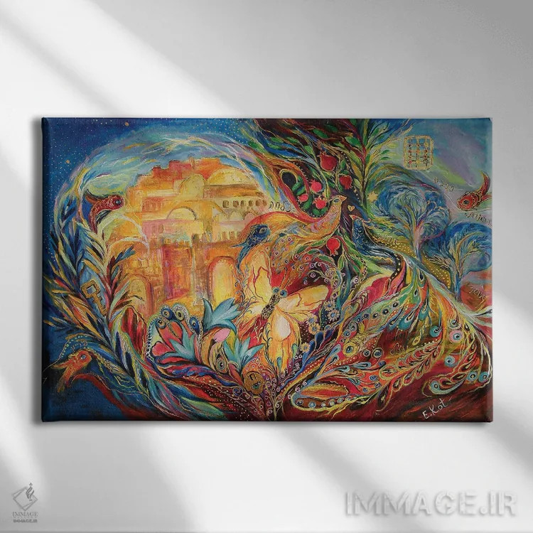 تابلو آسمان شهر ابدی اثر النا کوتلیارکر - نمای روبهرو روی دیوار