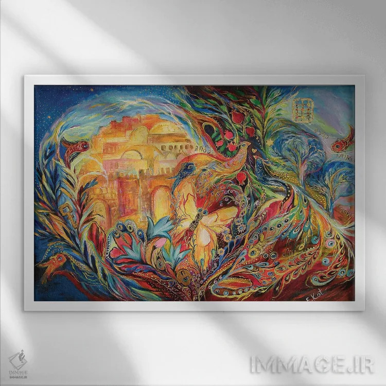 تابلو آسمان شهر ابدی اثر النا کوتلیارکر - نمای قابدار سفید