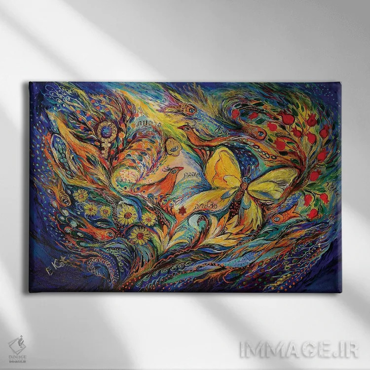 تابلو زندگی پروانه اثر النا کوتلیارکر - نمای روبهرو روی دیوار