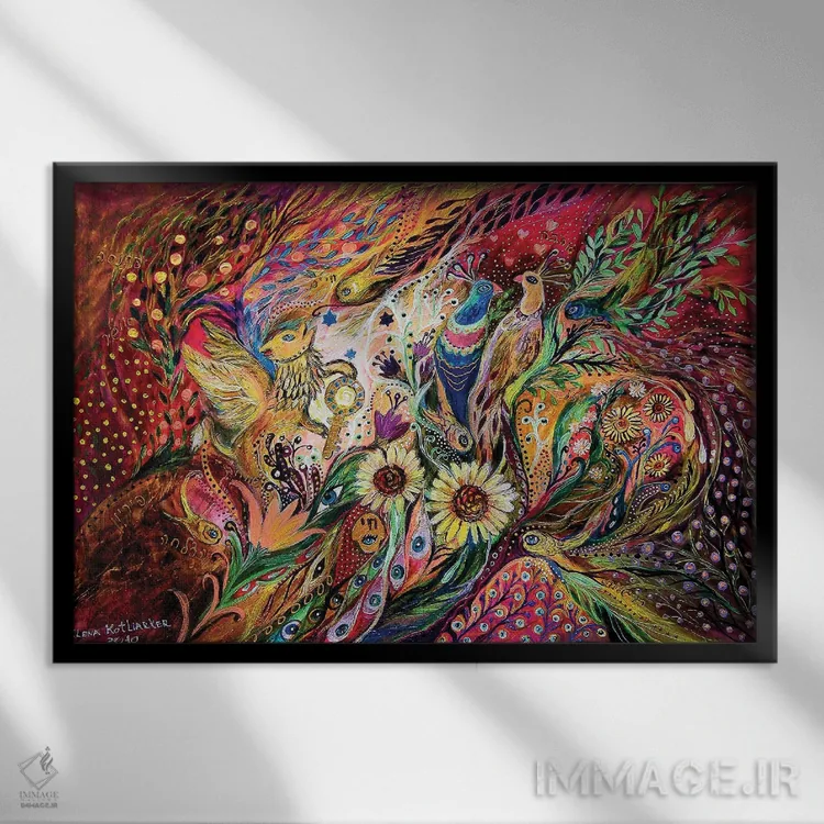 تابلو حرکات عاشقانه اثر النا کوتلیارکر - نمای قابدار مشکی