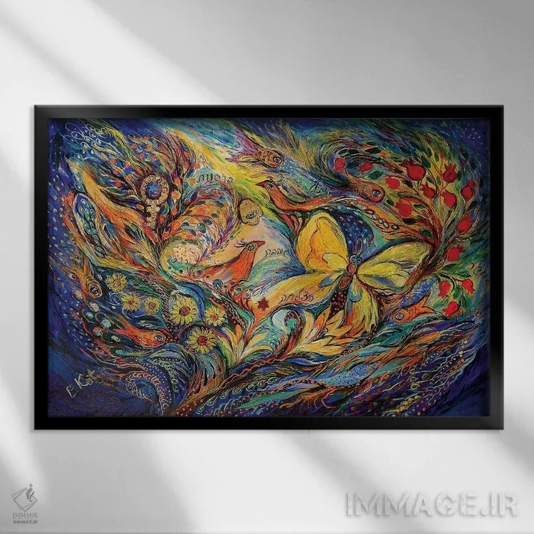 تابلو زندگی پروانه اثر النا کوتلیارکر - نمای قابدار مشکی