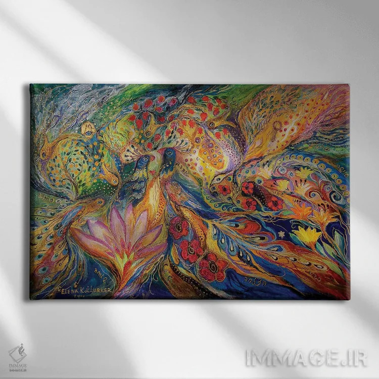 تابلو گلهای دریا اثر النا کوتلیارکر - نمای روبهرو روی دیوار