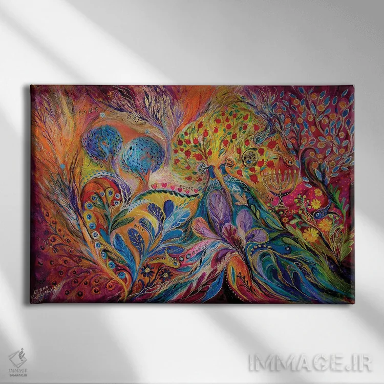 تابلو درختان عدن (بهشت) اثر النا کوتلیارکر - نمای روبهرو روی دیوار