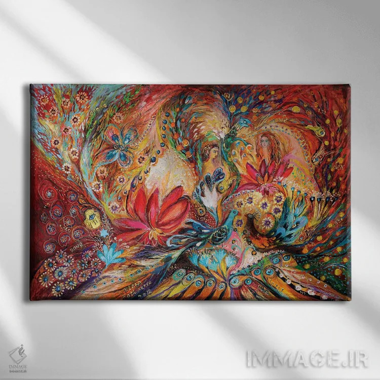 تابلو زنان تنخ (کتاب مقدس عبری) اثر النا کوتلیارکر - نمای روبهرو روی دیوار