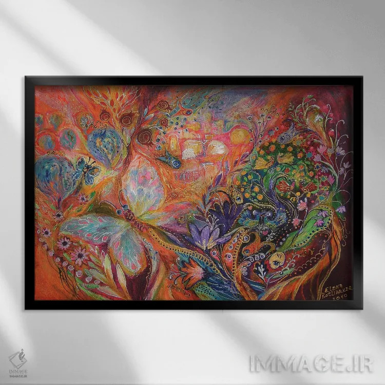تابلو منظرهٔ شهر عَراد (اسرائیل) اثر النا کوتلیارکر - نمای قابدار مشکی
