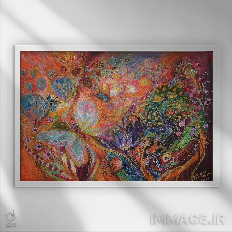 تابلو منظرهٔ شهر عَراد (اسرائیل) اثر النا کوتلیارکر - نمای قابدار سفید