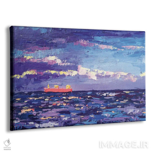 تابلو کشتی قرمز در دریای آبی اثر اکاترینا پریسیچ - نمای پرسپکتیو محصول