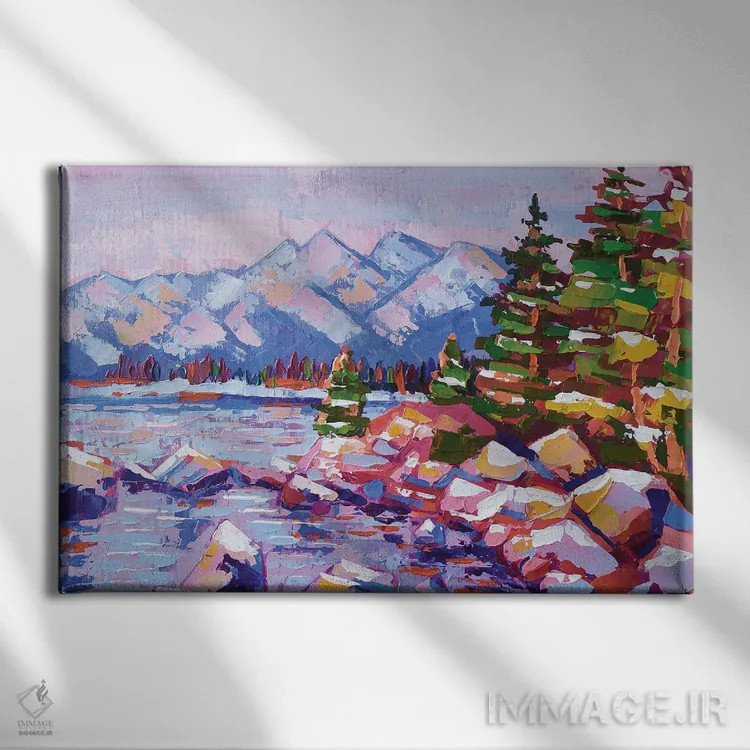 تابلو دریاچه تاهو اثر اکاترینا پریسیچ - نمای روبهرو روی دیوار