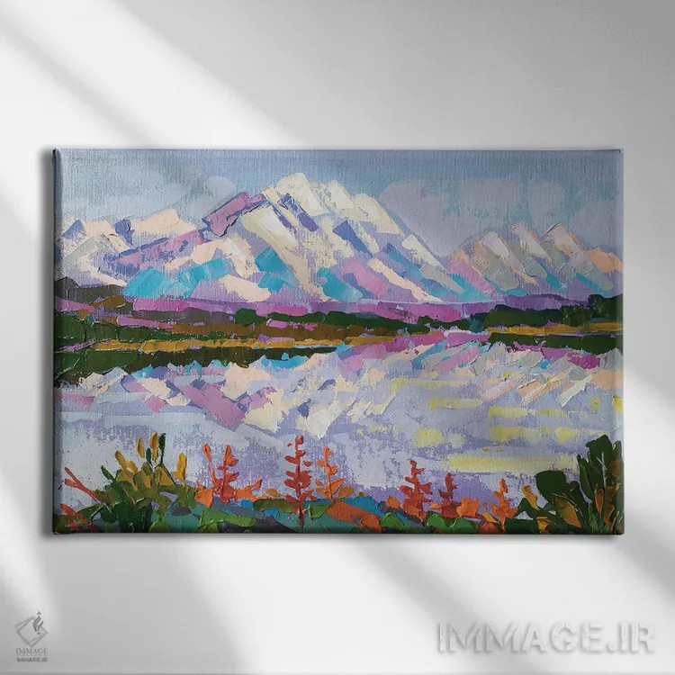 تابلو منظرهٔ دنالی (کوهستان آلاسکا) اثر اکاترینا پریسیچ - نمای روبهرو روی دیوار