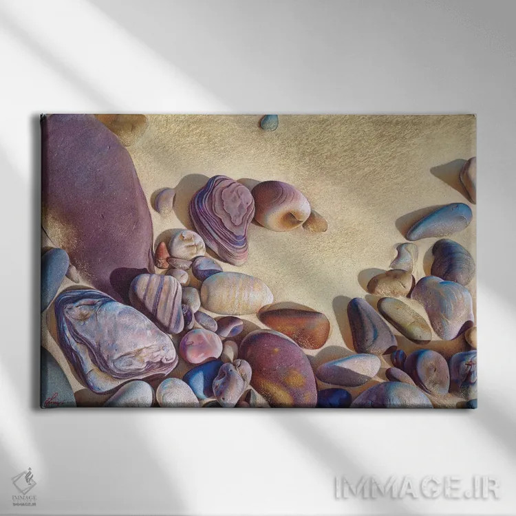 تابلو پالت سنگها اثر النا کولوتوشا - نمای روبهرو روی دیوار