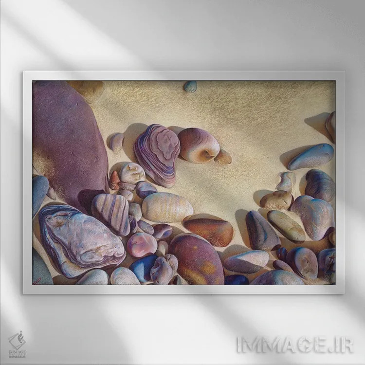 تابلو پالت سنگها اثر النا کولوتوشا - نمای قابدار سفید