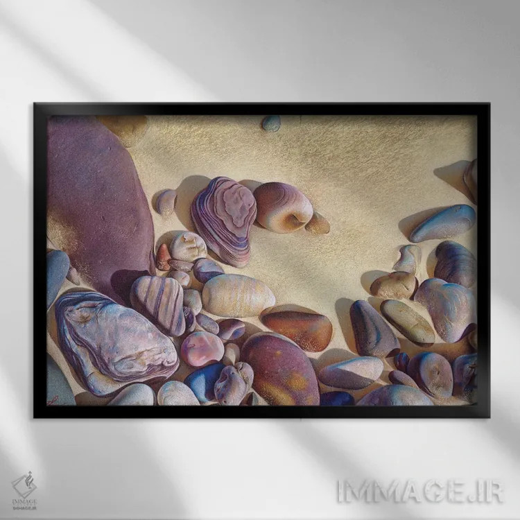 تابلو پالت سنگها اثر النا کولوتوشا - نمای قابدار مشکی
