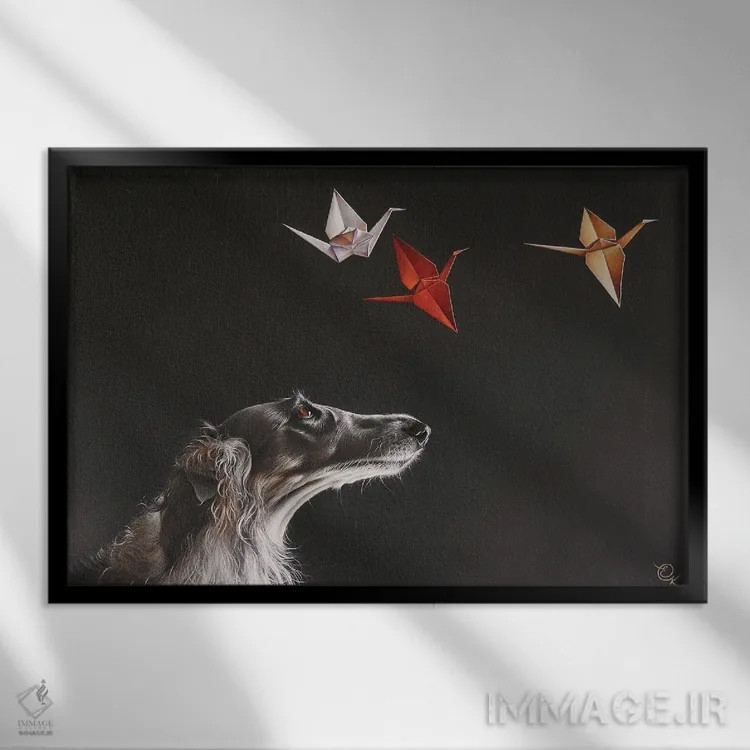 تابلو پرندهنگری اثر النا کولوتوشا - نمای قابدار مشکی