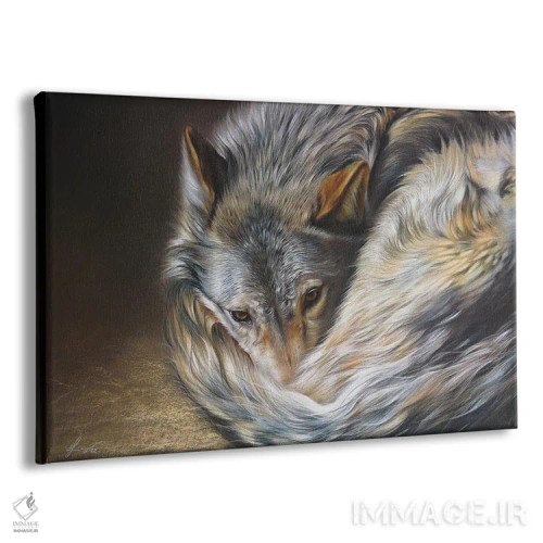 تابلو آرامش مراقب (گرگ خاکستری) اثر النا کولوتوشا - نمای پرسپکتیو محصول