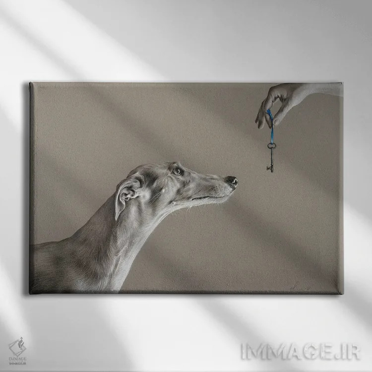 تابلو کلید صداقت اثر النا کولوتوشا - نمای روبهرو روی دیوار