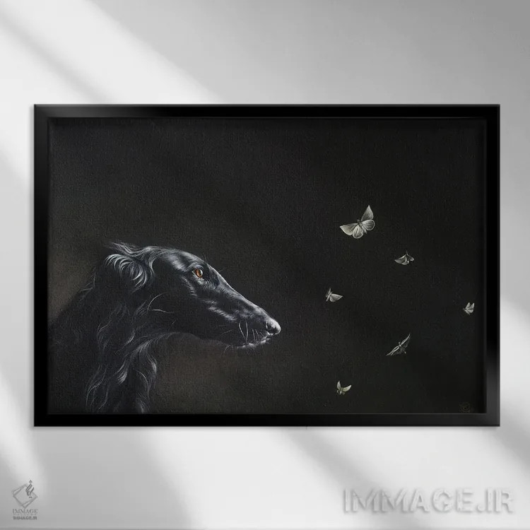 تابلو شب مهربان است اثر النا کولوتوشا - نمای قابدار مشکی