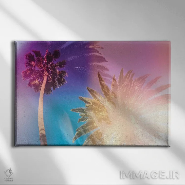 تابلو درختان نخل گرمسیری اثر النا کولیـکووا - نمای روبهرو روی دیوار