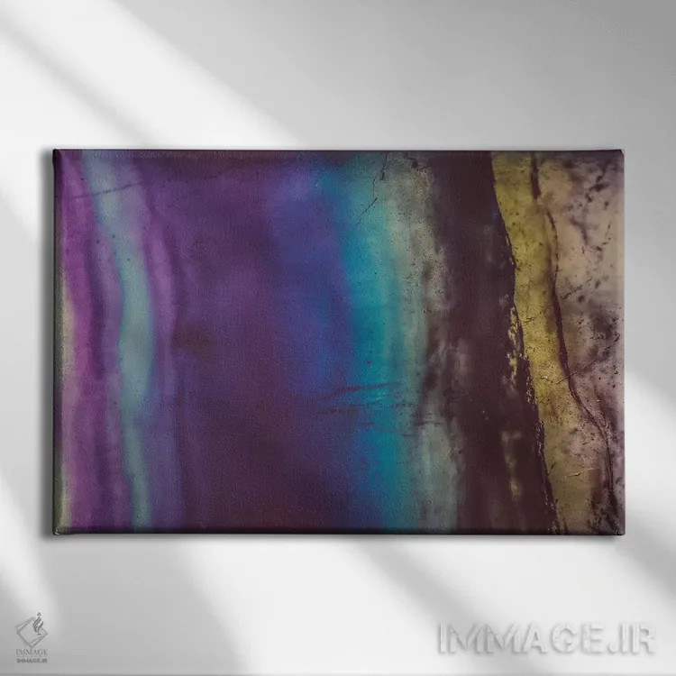 تابلو فلوریت آبی بنفش اثر النا کولیـکووا - نمای روبهرو روی دیوار