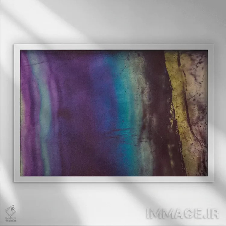 تابلو فلوریت آبی بنفش اثر النا کولیـکووا - نمای قابدار سفید