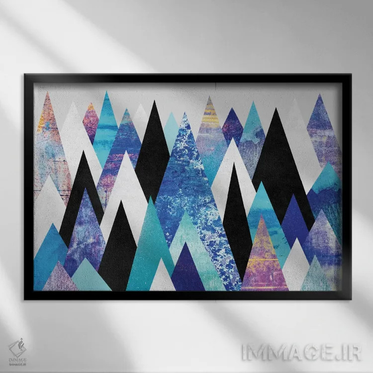 تابلو قلههای آبی اثر الیزابت فردریکسون - نمای قابدار مشکی