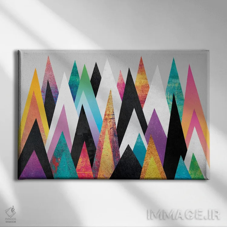 تابلو قلل رنگارنگ اثر الیزابت فردریکسون - نمای روبهرو روی دیوار