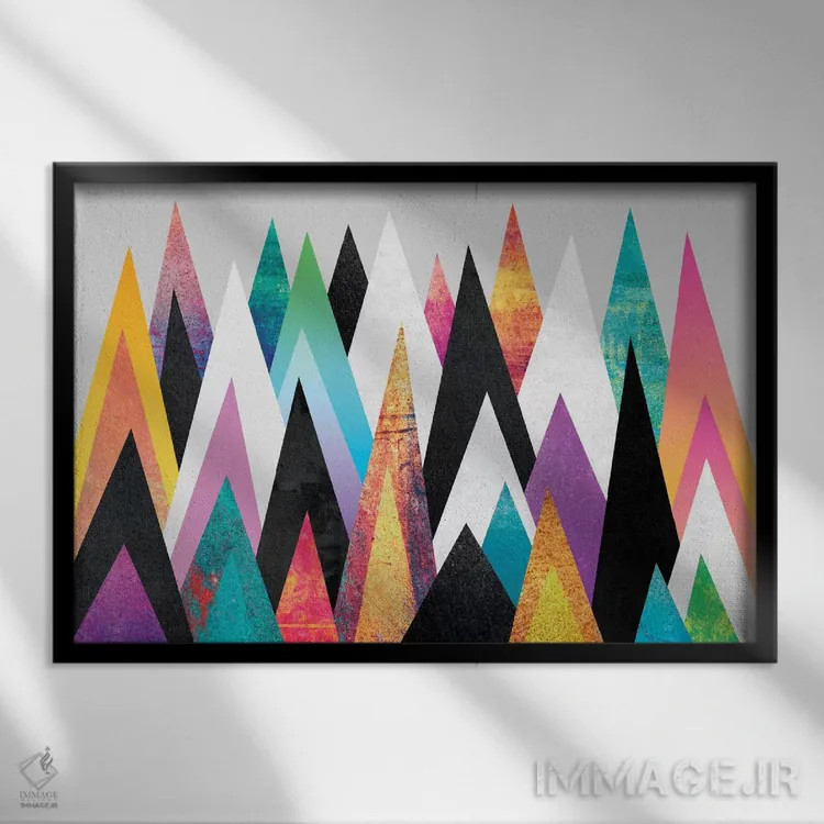 تابلو قلل رنگارنگ اثر الیزابت فردریکسون - نمای قابدار مشکی