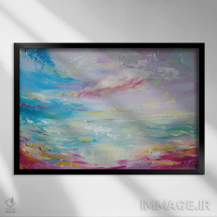 تابلو آرام اثر امیلی لوئیز هرد - نمای قابدار مشکی