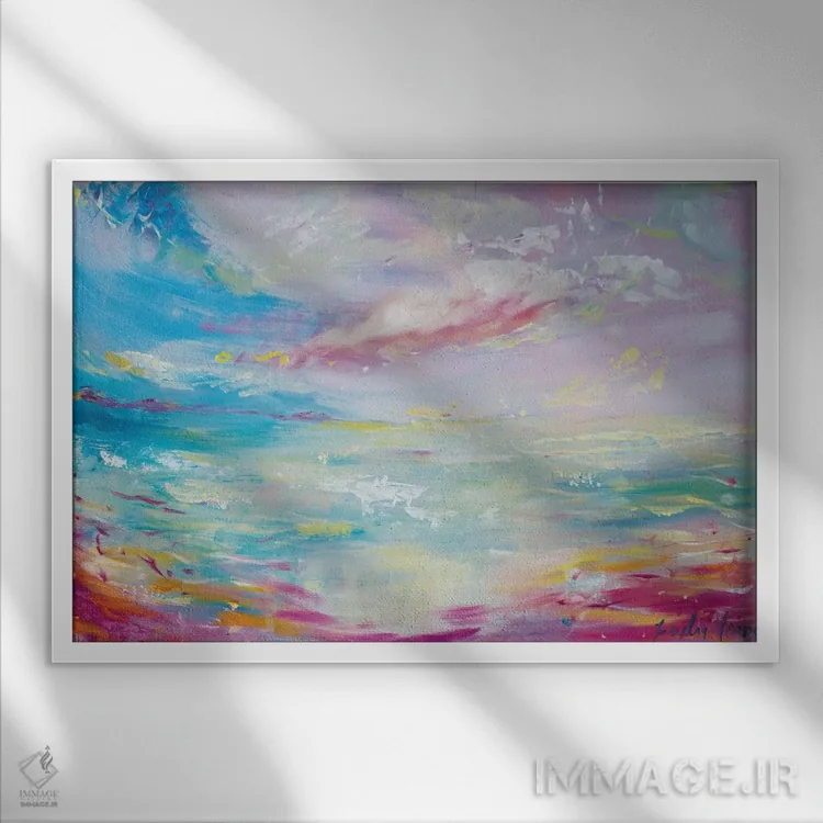 تابلو آرام اثر امیلی لوئیز هرد - نمای قابدار سفید