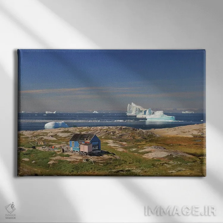 تابلو کلبهای با منظره اثر المر وایس - نمای روبهرو روی دیوار