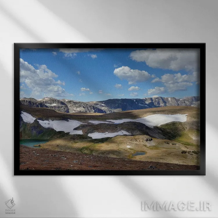 تابلو گردنهٔ بیر تات، وایومینگ اثر المر وایس - نمای قابدار مشکی