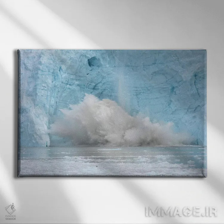 تابلو یخچال در حال زایش در گرینلند اثر المر وایس - نمای روبهرو روی دیوار