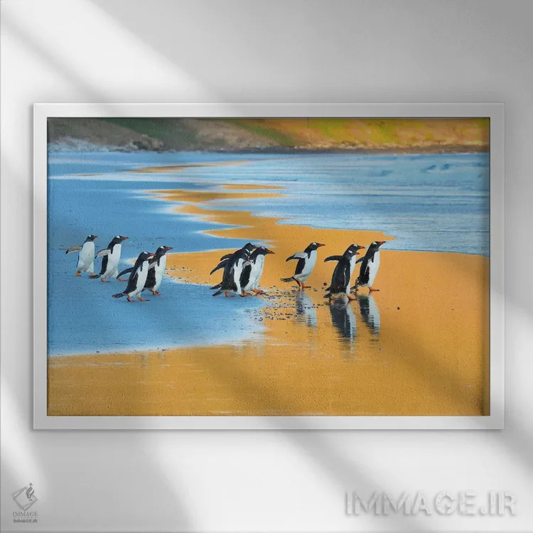 تابلو پرندگان سحرخیز اثر المر وایس - نمای قابدار سفید